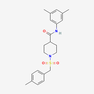 molecular formula C22H28N2O3S B11347708 N-(3,5-dimethylphenyl)-1-[(4-methylbenzyl)sulfonyl]piperidine-4-carboxamide 