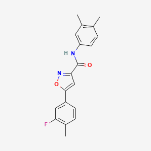 molecular formula C19H17FN2O2 B11347750 N-(3,4-dimethylphenyl)-5-(3-fluoro-4-methylphenyl)-1,2-oxazole-3-carboxamide 