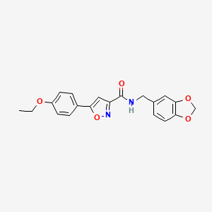 molecular formula C20H18N2O5 B11347757 N-(1,3-benzodioxol-5-ylmethyl)-5-(4-ethoxyphenyl)-1,2-oxazole-3-carboxamide 