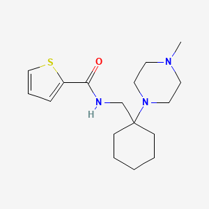 molecular formula C17H27N3OS B11347967 N-{[1-(4-methylpiperazin-1-yl)cyclohexyl]methyl}thiophene-2-carboxamide 