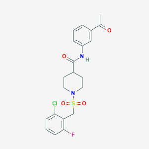 molecular formula C21H22ClFN2O4S B11347996 N-(3-acetylphenyl)-1-[(2-chloro-6-fluorobenzyl)sulfonyl]piperidine-4-carboxamide 