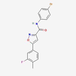 molecular formula C17H12BrFN2O2 B11348106 N-(4-bromophenyl)-5-(3-fluoro-4-methylphenyl)-1,2-oxazole-3-carboxamide 