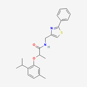 molecular formula C23H26N2O2S B11348167 2-[5-methyl-2-(propan-2-yl)phenoxy]-N-[(2-phenyl-1,3-thiazol-4-yl)methyl]propanamide 
