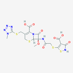 (6R,7S)-7-[[2-[(4-carboxy-3-oxo-1,2-thiazol-5-yl)sulfanyl]acetyl]amino]-7-methoxy-3-[(1-methyltetrazol-5-yl)sulfanylmethyl]-8-oxo-5-thia-1-azabicyclo[4.2.0]oct-2-ene-2-carboxylic acid