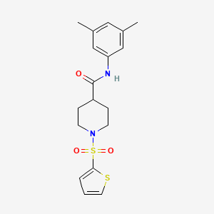molecular formula C18H22N2O3S2 B11350630 N-(3,5-dimethylphenyl)-1-(thiophen-2-ylsulfonyl)piperidine-4-carboxamide 