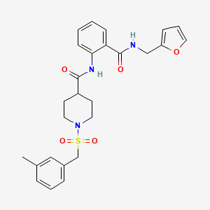 molecular formula C26H29N3O5S B11350998 N-{2-[(furan-2-ylmethyl)carbamoyl]phenyl}-1-[(3-methylbenzyl)sulfonyl]piperidine-4-carboxamide 