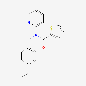 molecular formula C19H18N2OS B11351159 N-(4-ethylbenzyl)-N-(pyridin-2-yl)thiophene-2-carboxamide 