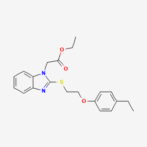 molecular formula C21H24N2O3S B11351210 ethyl (2-{[2-(4-ethylphenoxy)ethyl]sulfanyl}-1H-benzimidazol-1-yl)acetate 