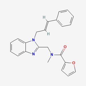 molecular formula C23H21N3O2 B11351267 N-methyl-N-({1-[(2E)-3-phenylprop-2-en-1-yl]-1H-benzimidazol-2-yl}methyl)furan-2-carboxamide 