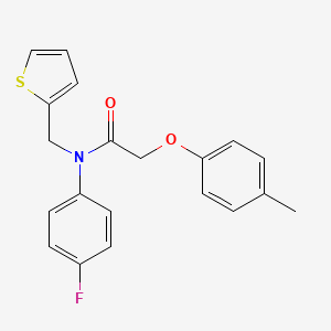 molecular formula C20H18FNO2S B11351305 N-(4-fluorophenyl)-2-(4-methylphenoxy)-N-(thiophen-2-ylmethyl)acetamide 