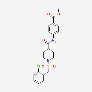 molecular formula C21H23ClN2O5S B11351310 Methyl 4-[({1-[(2-chlorobenzyl)sulfonyl]piperidin-4-yl}carbonyl)amino]benzoate 