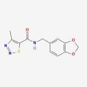 molecular formula C12H11N3O3S B11351324 N-(1,3-benzodioxol-5-ylmethyl)-4-methyl-1,2,3-thiadiazole-5-carboxamide 