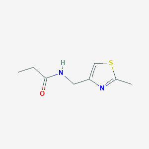 molecular formula C8H12N2OS B11351365 N-[(2-methyl-1,3-thiazol-4-yl)methyl]propanamide 