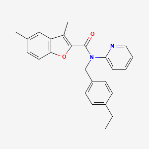 molecular formula C25H24N2O2 B11351385 N-(4-ethylbenzyl)-3,5-dimethyl-N-(pyridin-2-yl)-1-benzofuran-2-carboxamide 