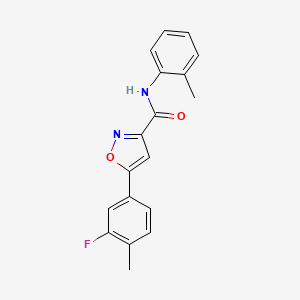 molecular formula C18H15FN2O2 B11351441 5-(3-fluoro-4-methylphenyl)-N-(2-methylphenyl)-1,2-oxazole-3-carboxamide 