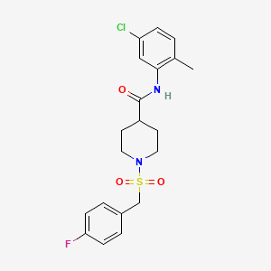 molecular formula C20H22ClFN2O3S B11351536 N-(5-chloro-2-methylphenyl)-1-[(4-fluorobenzyl)sulfonyl]piperidine-4-carboxamide 