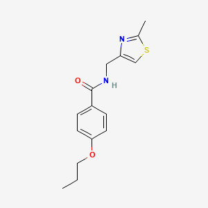 molecular formula C15H18N2O2S B11351553 N-[(2-methyl-1,3-thiazol-4-yl)methyl]-4-propoxybenzamide 