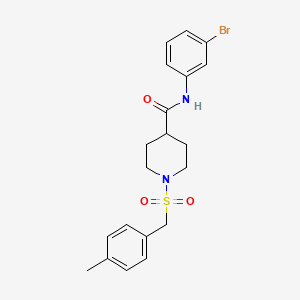 molecular formula C20H23BrN2O3S B11351593 N-(3-bromophenyl)-1-[(4-methylbenzyl)sulfonyl]piperidine-4-carboxamide 