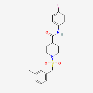 molecular formula C20H23FN2O3S B11351638 N-(4-fluorophenyl)-1-[(3-methylbenzyl)sulfonyl]piperidine-4-carboxamide 