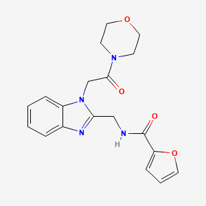 molecular formula C19H20N4O4 B11351692 N-({1-[2-(morpholin-4-yl)-2-oxoethyl]-1H-benzimidazol-2-yl}methyl)furan-2-carboxamide 