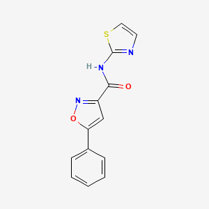 molecular formula C13H9N3O2S B11351701 5-phenyl-N-(1,3-thiazol-2-yl)-1,2-oxazole-3-carboxamide 
