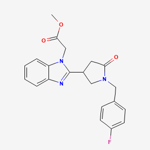 molecular formula C21H20FN3O3 B11351725 methyl {2-[1-(4-fluorobenzyl)-5-oxopyrrolidin-3-yl]-1H-benzimidazol-1-yl}acetate 