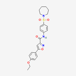 molecular formula C24H27N3O5S B11351728 N-[4-(azepan-1-ylsulfonyl)phenyl]-5-(4-ethoxyphenyl)-1,2-oxazole-3-carboxamide 