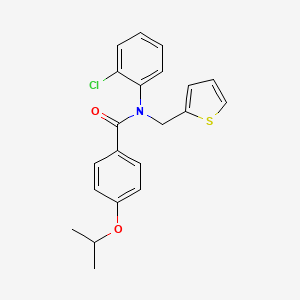 molecular formula C21H20ClNO2S B11351845 N-(2-chlorophenyl)-4-(propan-2-yloxy)-N-(thiophen-2-ylmethyl)benzamide 