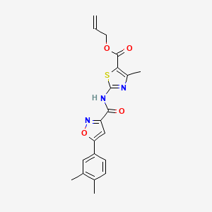 molecular formula C20H19N3O4S B11351974 Prop-2-en-1-yl 2-({[5-(3,4-dimethylphenyl)-1,2-oxazol-3-yl]carbonyl}amino)-4-methyl-1,3-thiazole-5-carboxylate 
