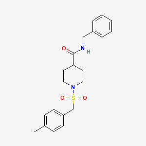 molecular formula C21H26N2O3S B11352004 N-benzyl-1-[(4-methylbenzyl)sulfonyl]piperidine-4-carboxamide 