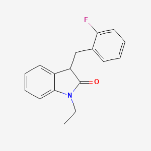 molecular formula C17H16FNO B11352118 1-ethyl-3-(2-fluorobenzyl)-1,3-dihydro-2H-indol-2-one 