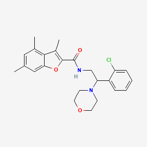 molecular formula C24H27ClN2O3 B11352124 N-[2-(2-chlorophenyl)-2-(morpholin-4-yl)ethyl]-3,4,6-trimethyl-1-benzofuran-2-carboxamide 