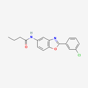 molecular formula C17H15ClN2O2 B11352131 N-[2-(3-chlorophenyl)-1,3-benzoxazol-5-yl]butanamide 