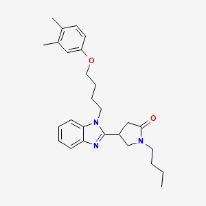molecular formula C27H35N3O2 B11352318 1-butyl-4-{1-[4-(3,4-dimethylphenoxy)butyl]-1H-benzimidazol-2-yl}pyrrolidin-2-one 