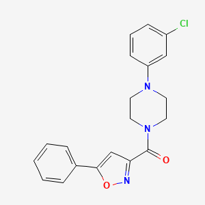 molecular formula C20H18ClN3O2 B11352606 [4-(3-Chlorophenyl)piperazin-1-yl](5-phenyl-1,2-oxazol-3-yl)methanone 