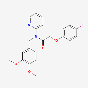 molecular formula C22H21FN2O4 B11352912 N-(3,4-dimethoxybenzyl)-2-(4-fluorophenoxy)-N-(pyridin-2-yl)acetamide 