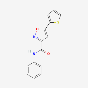 molecular formula C14H10N2O2S B11352954 N-phenyl-5-(thiophen-2-yl)-1,2-oxazole-3-carboxamide 