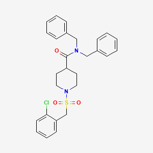 molecular formula C27H29ClN2O3S B11353016 N,N-dibenzyl-1-[(2-chlorobenzyl)sulfonyl]piperidine-4-carboxamide 