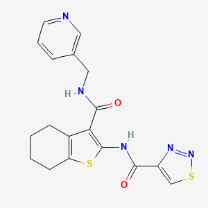 molecular formula C18H17N5O2S2 B11353056 N-{3-[(pyridin-3-ylmethyl)carbamoyl]-4,5,6,7-tetrahydro-1-benzothiophen-2-yl}-1,2,3-thiadiazole-4-carboxamide 