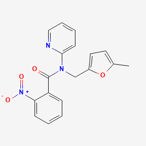 molecular formula C18H15N3O4 B11353091 N-[(5-methylfuran-2-yl)methyl]-2-nitro-N-(pyridin-2-yl)benzamide 