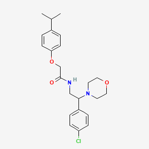 molecular formula C23H29ClN2O3 B11353171 N-[2-(4-chlorophenyl)-2-(morpholin-4-yl)ethyl]-2-[4-(propan-2-yl)phenoxy]acetamide 