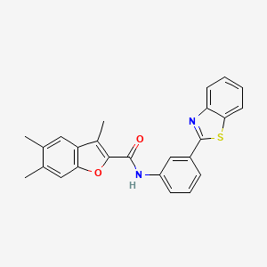 molecular formula C25H20N2O2S B11353215 N-[3-(1,3-benzothiazol-2-yl)phenyl]-3,5,6-trimethyl-1-benzofuran-2-carboxamide 