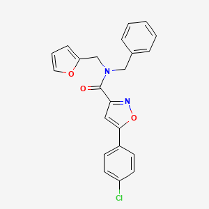 molecular formula C22H17ClN2O3 B11353243 N-benzyl-5-(4-chlorophenyl)-N-(furan-2-ylmethyl)-1,2-oxazole-3-carboxamide 