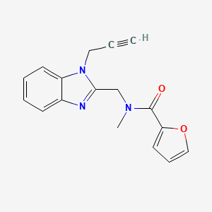 molecular formula C17H15N3O2 B11353255 N-methyl-N-{[1-(prop-2-yn-1-yl)-1H-benzimidazol-2-yl]methyl}furan-2-carboxamide 