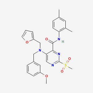 molecular formula C27H28N4O5S B11353328 N-(2,4-dimethylphenyl)-5-[(furan-2-ylmethyl)(3-methoxybenzyl)amino]-2-(methylsulfonyl)pyrimidine-4-carboxamide 