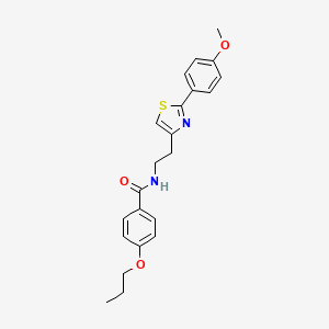 molecular formula C22H24N2O3S B11353366 N-{2-[2-(4-methoxyphenyl)-1,3-thiazol-4-yl]ethyl}-4-propoxybenzamide 