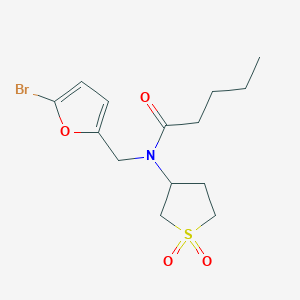 molecular formula C14H20BrNO4S B11353410 N-[(5-bromofuran-2-yl)methyl]-N-(1,1-dioxidotetrahydrothiophen-3-yl)pentanamide 
