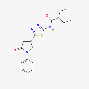 molecular formula C19H24N4O2S B11353426 2-ethyl-N-{5-[1-(4-methylphenyl)-5-oxopyrrolidin-3-yl]-1,3,4-thiadiazol-2-yl}butanamide 