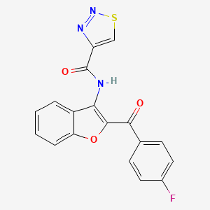 molecular formula C18H10FN3O3S B11353438 N-[2-(4-fluorobenzoyl)-1-benzofuran-3-yl]-1,2,3-thiadiazole-4-carboxamide 