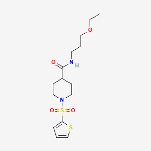 molecular formula C15H24N2O4S2 B11353517 N-(3-ethoxypropyl)-1-(thiophen-2-ylsulfonyl)piperidine-4-carboxamide 